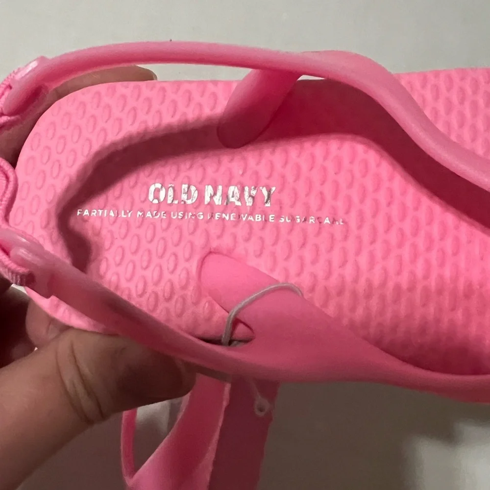 Little Me Llama Slippers 0-6M + Old Navy Pink Flip Flops baby Girls size 6
